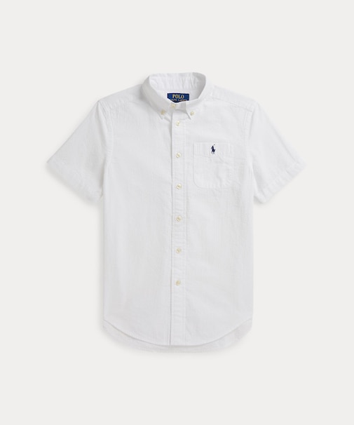 (ボーイズ 8才~20才)コットン シアサッカー ショートスリーブ シャツ