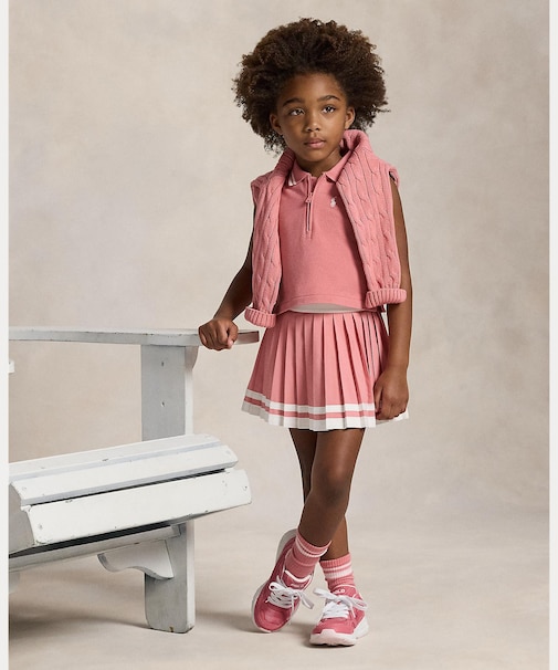 (ガールズ 2才～6才)ストライプド プリーテッド スコート