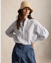 ストライプド リネン シャツ