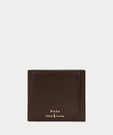 ペブルド レザー ビルフォールド コイン ウォレット