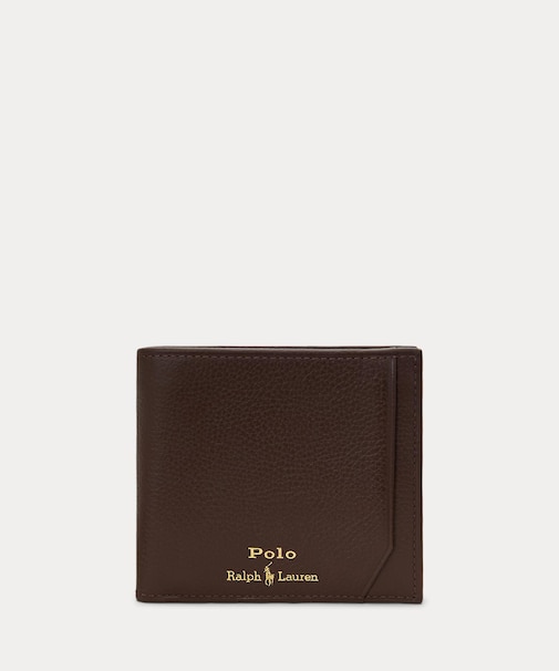 ペブルド レザー ビルフォールド コイン ウォレット