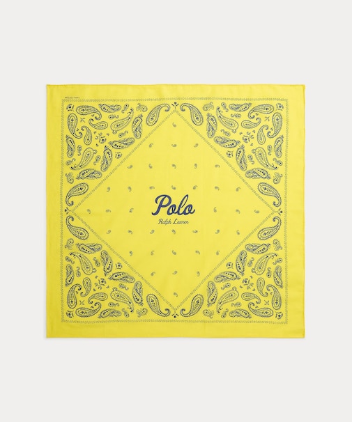 ロゴ ペイズリー コットン バンダナ