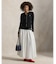 コントラストウエストバンド Aライン スカート