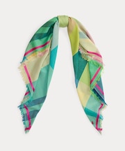 チェック シルクコットン スカーフ