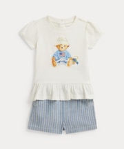 (ベビー)Polo ベア Tシャツ & リネンコットン ショートパンツ