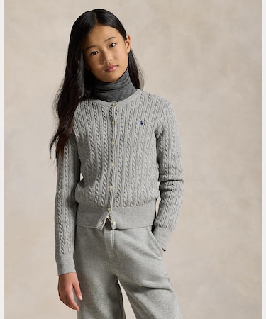 (ガールズ 7才～16才)ミニ ケーブル コットン カーディガン