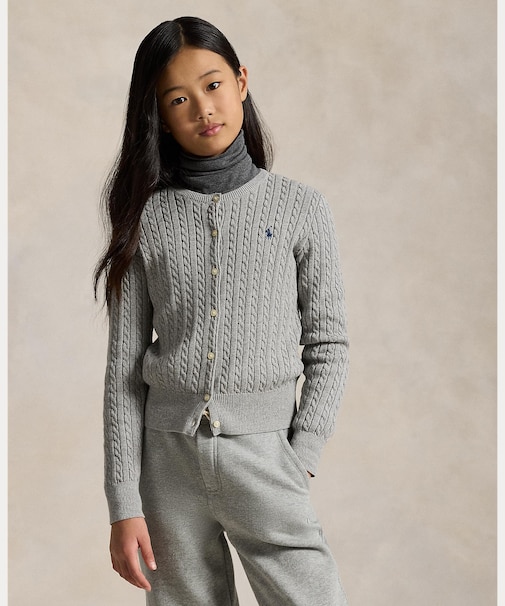 (ガールズ 7才～16才)ミニ ケーブル コットン カーディガン