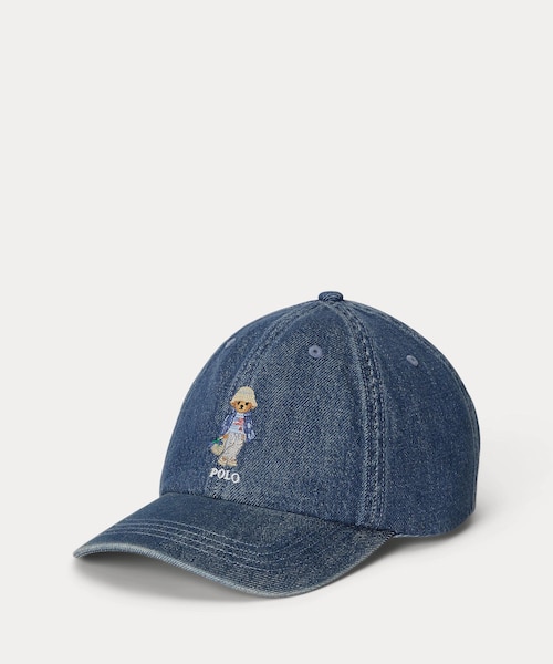 【新品・タグ付】POLO インディゴ コットン デニムキャップ/ボーイズサイズ ボーイズ 8才～20才)Polo ベア インディゴ デニム ボール キャップ