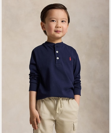 (ボーイズ 2才~7才)コットン ジャージー ヘンリー シャツ