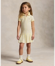 (ガールズ 2才～6才)ストライプド オックスフォード メッシュ ポロ ドレス