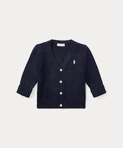 (ベビー)コットン Vネック カーディガン