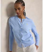 コットン クルーネック カーディガン