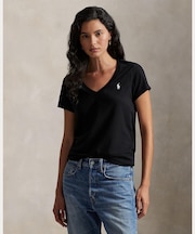 コットン ジャージー Vネック Tシャツ