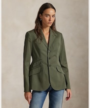 シングルブレステッド サテン ハッキング ジャケット