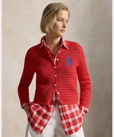 Big Pony クロシェイド コットン カーディガン