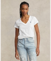 コットン ジャージー Vネック Tシャツ