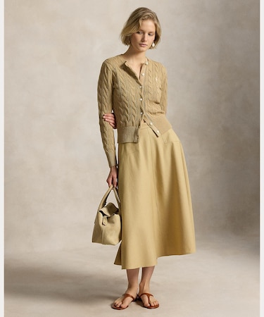 パネルド ヘンプブレンド Aライン スカート