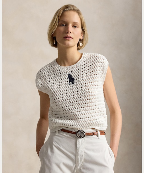 Big Pony クロシェイド コットン セーター