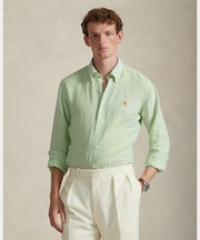 クラシック フィット ストライプド リネン シャツ