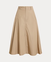 コットン Aライン ミディ スカート