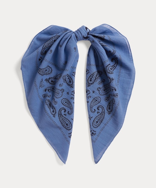 ロゴ ペイズリー コットン バンダナ