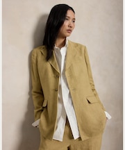 シングルブレステッド デラヴェ リネン ブレザー