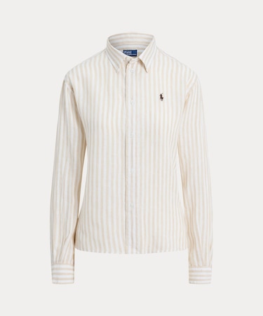 ワイド クロップド ギンガム リネン シャツ