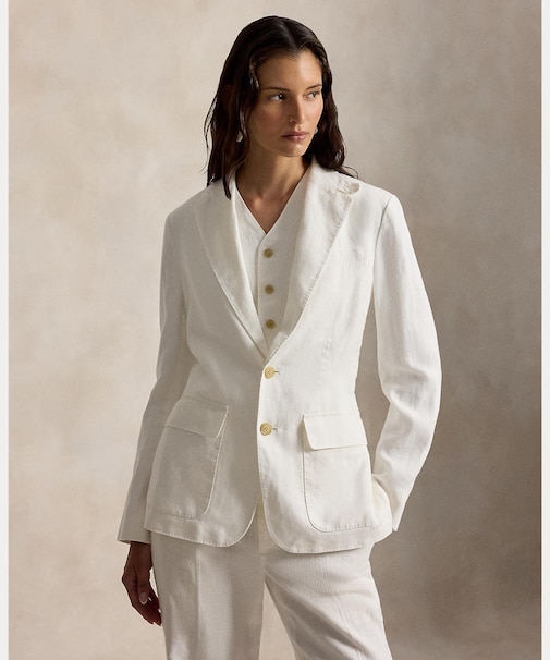 シングルブレステッド リネン ブレザー