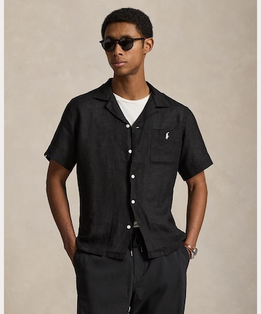 クラシック フィット リネン キャンプ シャツ