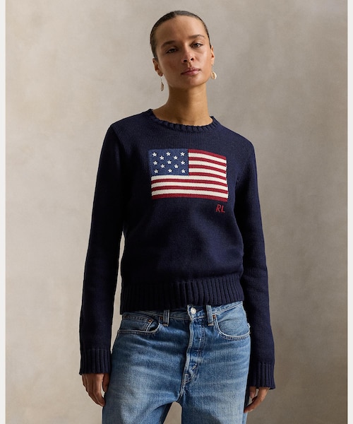 POLO RALPH LAUREN フラッグコットンクルーネックセーター米国製 フラッグ コットン クルーネック セーター｜ポロ ラルフ ローレンの