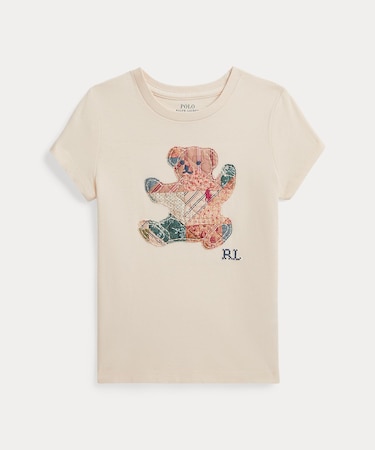 (ガールズ 2才～6才)パッチワーク Polo ベア コットン ジャージー Tシャツ