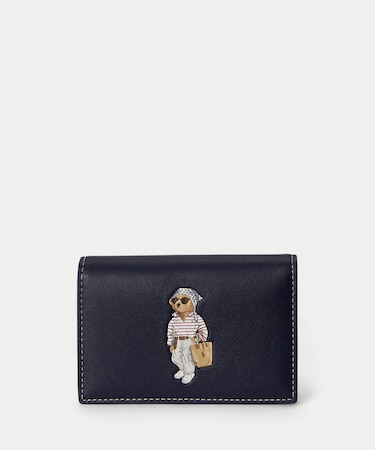 Polo ベア レザー フラップ カード ケース
