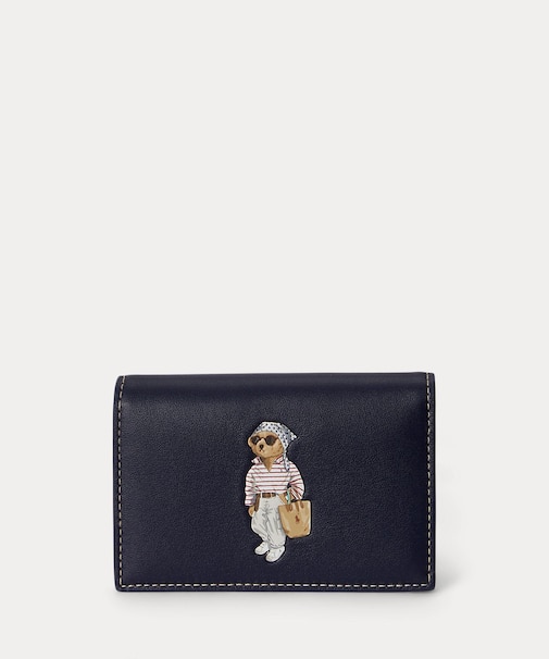 Polo ベア レザー フラップ カード ケース