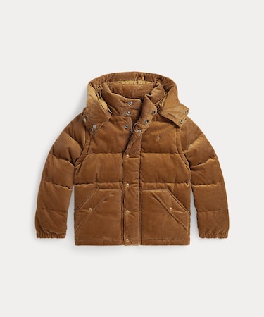 (ボーイズ 8才～20才)コンバーチブル コーデュロイ ダウン ジャケット