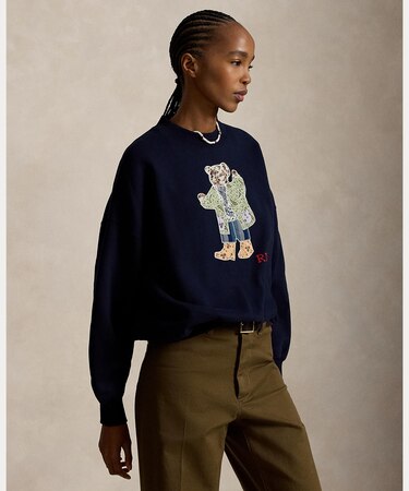 パッチワーク Polo ベア フリース クルーネック