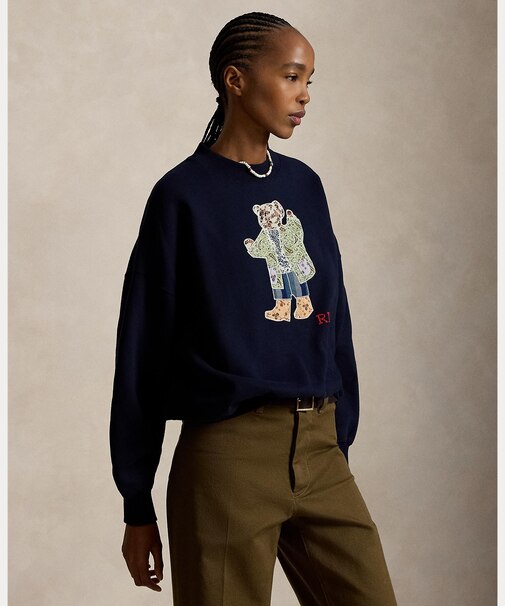 パッチワーク Polo ベア フリース クルーネック
