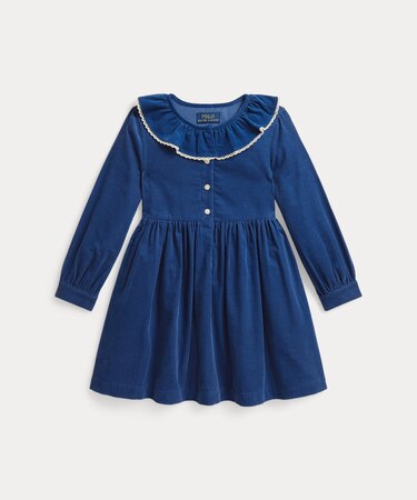 (ガールズ 2才～6才)コットン コーデュロイ シャツドレス