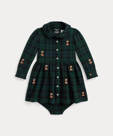 (ベビー)チェック コットン メッシュ シャツドレス & ブルマー
