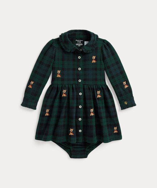 (ベビー)チェック コットン メッシュ シャツドレス & ブルマー