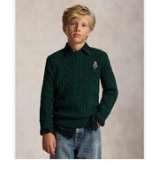(ボーイズ 8才～20才)Polo ベア ケーブルニット コットン セーター