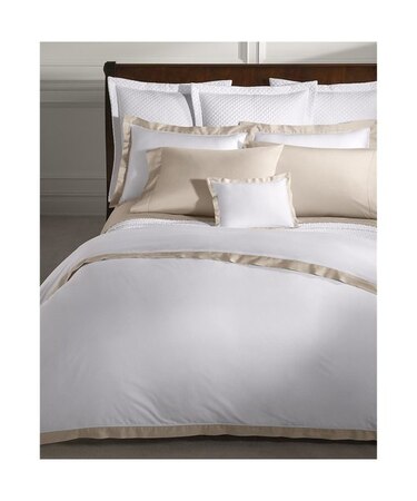 オーガニック コットン サティーン ボーダー ドゥーヴェ カバー／ダブルサイズ