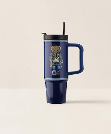 ヘリテージ Polo ベア ウォーター ボトル & ストロー