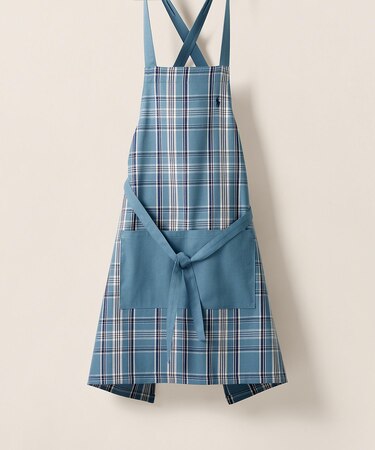 チェック コットン フル エプロン