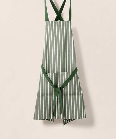 ストライプド コットン フル エプロン