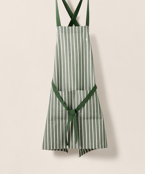 ストライプド コットン フル エプロン