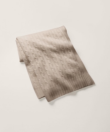 ケーブル カシミヤ スロー ブランケット