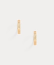 ゴールドプレーテッド リブ フープ ピアス