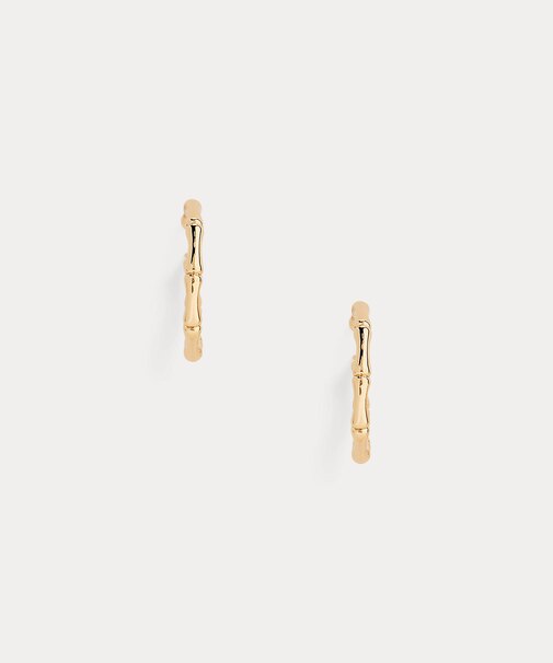ゴールドプレーテッド テクスチャード フープ ピアス