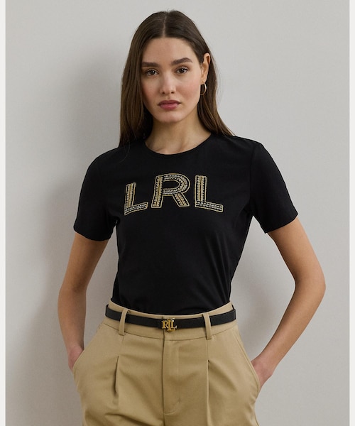 ビーデッドロゴ コットン ジャージー Tシャツ｜ローレン ラルフ