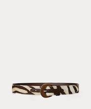 ゼブラプリント ウッドバックル ワイド ベルト